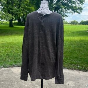 Sonoma Brown Long Sleeve Henley Shirt